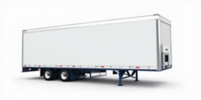 Technical diagram of aerodynamic dry van trailer